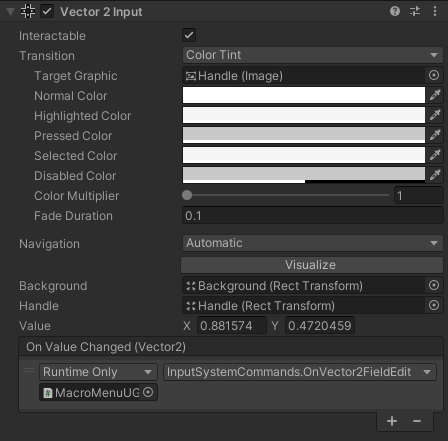 The Vector 2 Input component